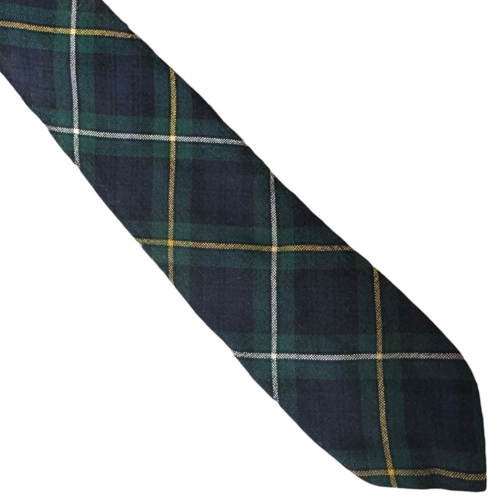 Lochcarron Campbell of Argyll Tartan Wool Tie Green Navy Plaid Made in‎ Scotland